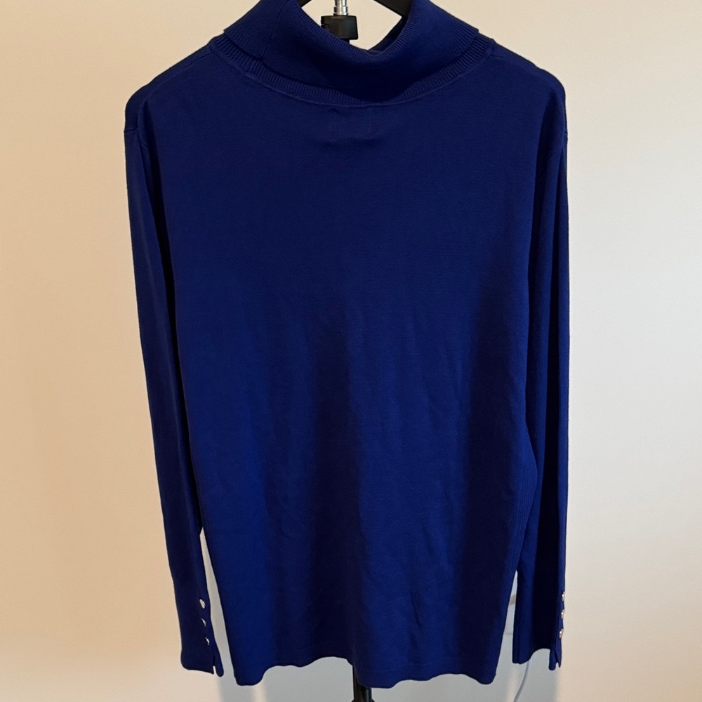 JM Collection Deep Blue Knit Turtleneck NWT size XXL - Picture 9 of 9